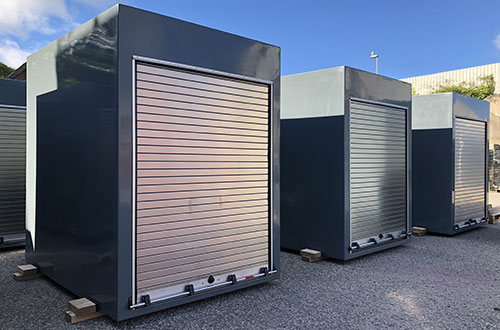 Roller shutter cabinets.