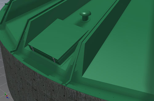 Detail of GRP access hatch.