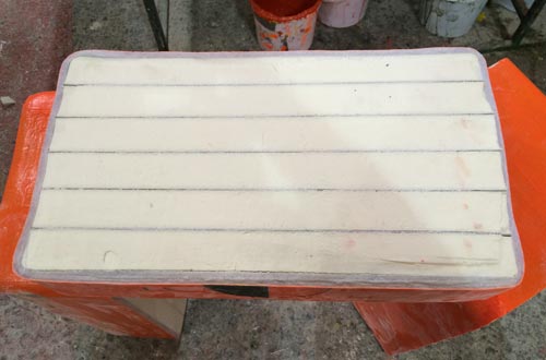 Section through test piece.